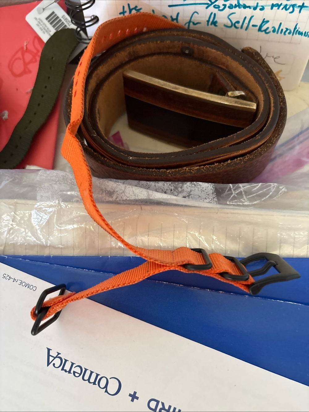 Men's Orange Canvas wrist watch band by Diesel